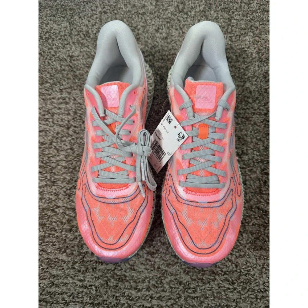 Adidas 4D Run 1.0 Shoes Mens US 8.5 Pink Mesh Low Top Running Sneakers FW1234